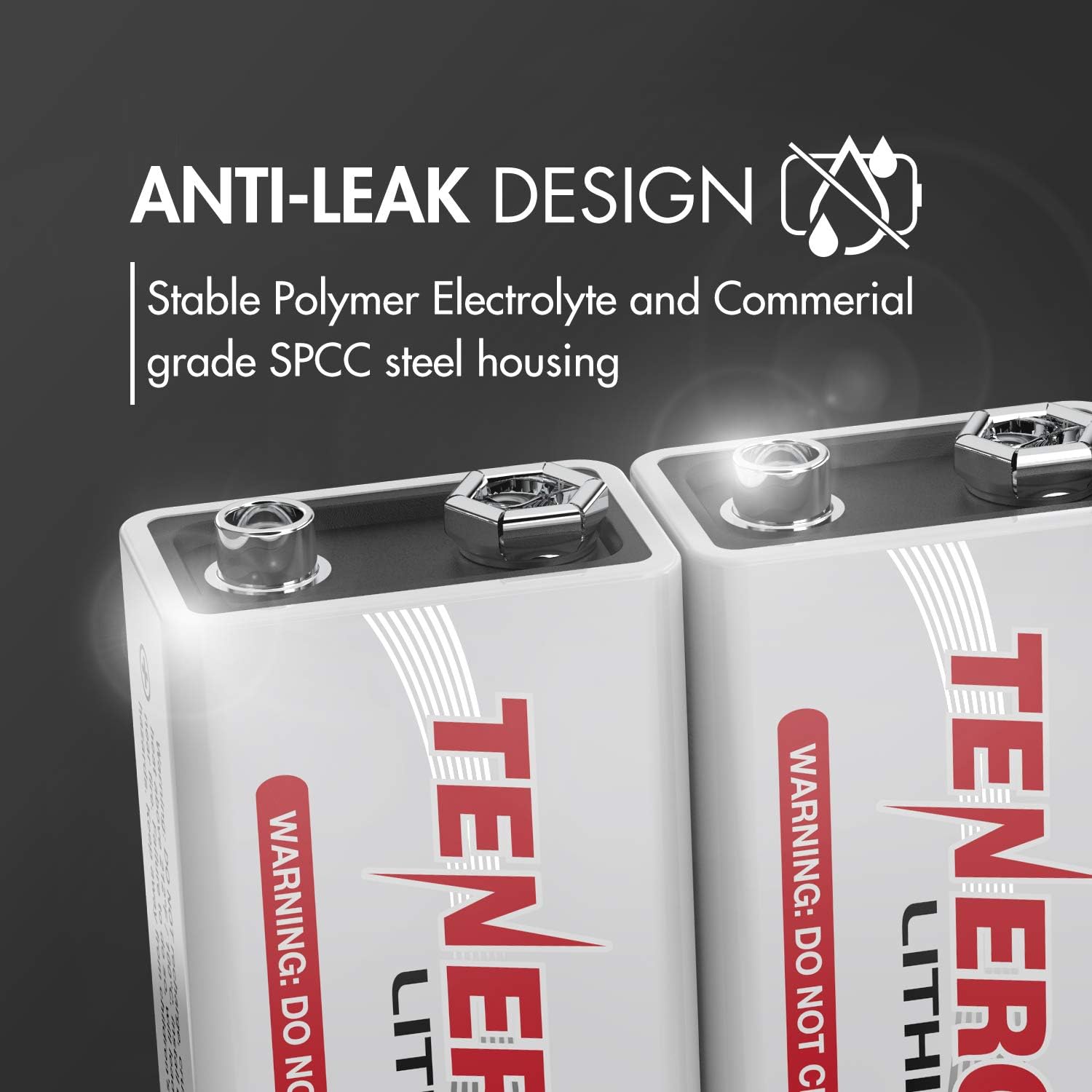 Tenergy 9V Lithium Batteries, 1200mah Non-Rechargeable Batteries,10 Years Shelf Life Lithium 9 Volt Batteries - 2 Pack: Home Audio & Theater