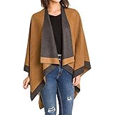 MIMOSITO Women's Shawl Wrap Poncho Ruana Cape Cardigan Sweater Open Front for Fall Winter