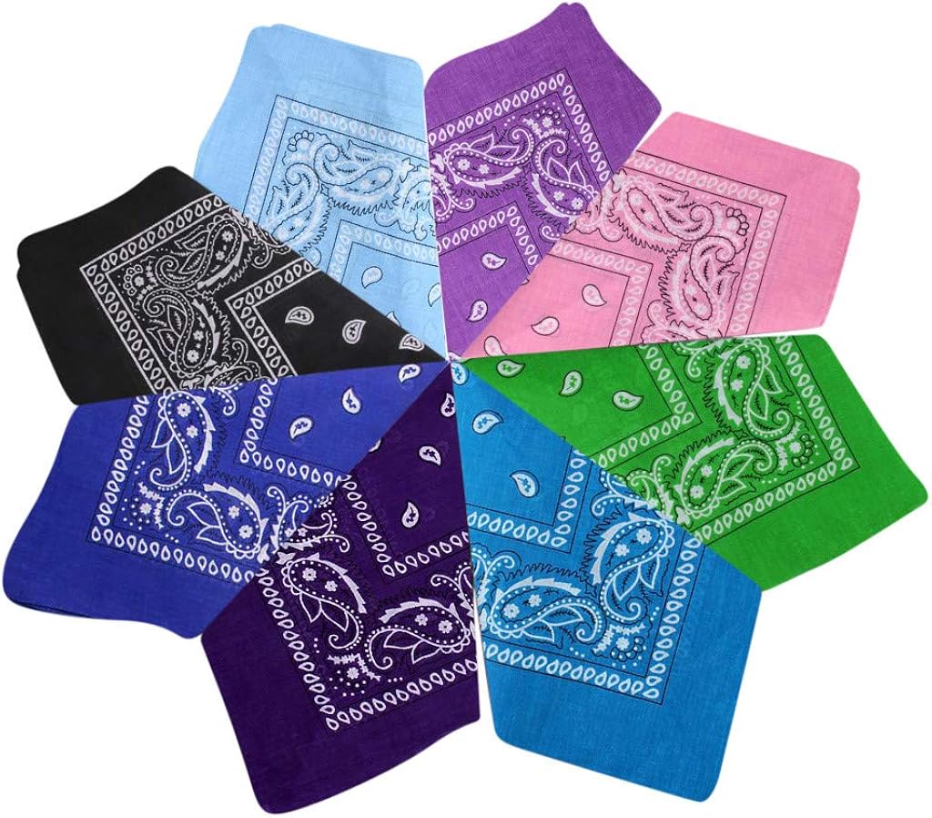 Amyline 8PC Bandanas For Men And Women Fashion Bandana Soft And Durable