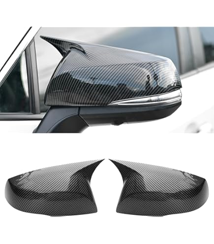 Glossy Black Mirror Caps For Toyota Grand Highlander 2024-2025 - ABS Plastic With Turn Signal Light