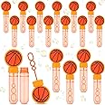 PullCrease 16 Pcs Basketball Bubble Wands Party Favors Basketball Gifts Birthday Bubble Wand Bulk Basketball Party Decorations Basketball Theme Birthday Party Supplies for Outdoor