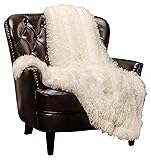 Chanasya Premium Solid Faux Long Fur Throw Blanket