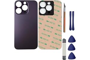 ANGLEPINGPING 14 Pro Max Back Glass Replacement for iPhone 14 Pro Max Rear Back Glass Compatible with iPhone 14 Pro Max with Pre-Installed Adhesive + Reparing Toolkit (Deep Purple)
