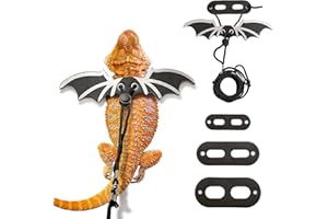 Waazoorep Bearded Dragon Lizard Leash Harness Adjustable 3 Size Pack,Soft Leather Reptile Lizard Leash for Amphibians and Small Pet (Silver)