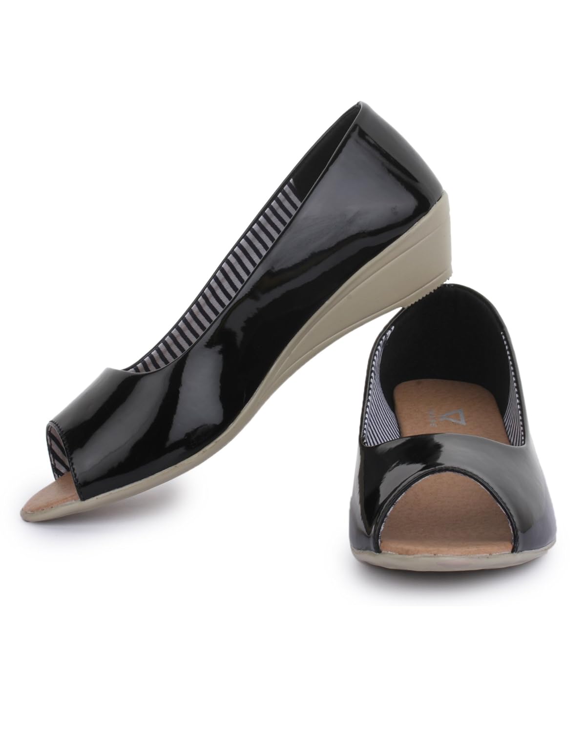 trase prisca denim blue-black ladies/women peeptoes wedges fashion sandals