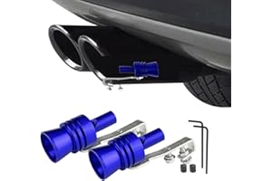 JSORUM 2PCS Car Turbo Whistle, Aluminum Alloy Universal Turbo Whistle, XL Size Aluminum Alloy Universal Turbo Sound Exhaust Muffler Pipe Whistle Car Roar Make (XL, Blue)