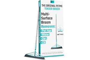 Petme Tender Magic Broom Squeegee Dog Pet Hair Remover, Rotatable, Extendable - Silicone Broom Pet Hair Remover for All-Surfa