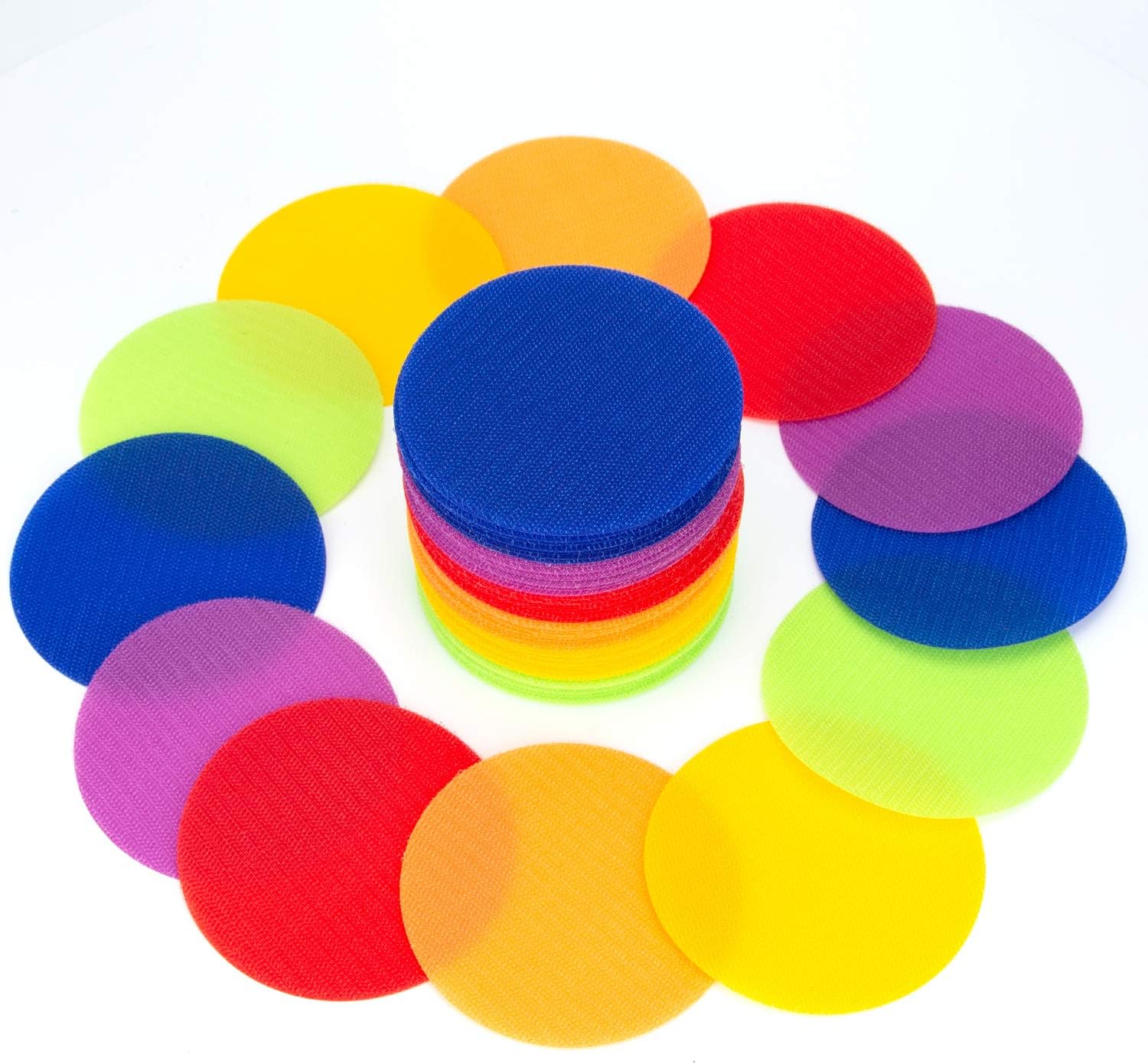 AIEX 60Pcs Carpet Spot Markers Nylon Carpet Spot Sit Markers Circles Marker for Kindergarten