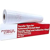 Frisco Craft Heat Transfer Vinyl Transfer Tape - Clear Iron-On Tape for Printable, Patterned HTV & Adhesive for Large & Small Projects, Heat Press, Reusable up to 5 Times, High Tack (12" x 50 ft)