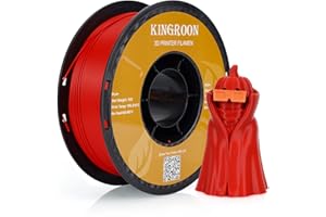 Kingroon PLA Plus（PLA+）3D Printer Filament, Dimensional Accuracy +/- 0.03 mm, 1 kg Spool(2.2lbs), 1.75 mm，Red
