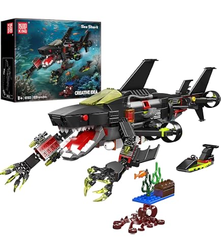 Amazon.com: Mould King Shark Building Block Set, Ideas Movable