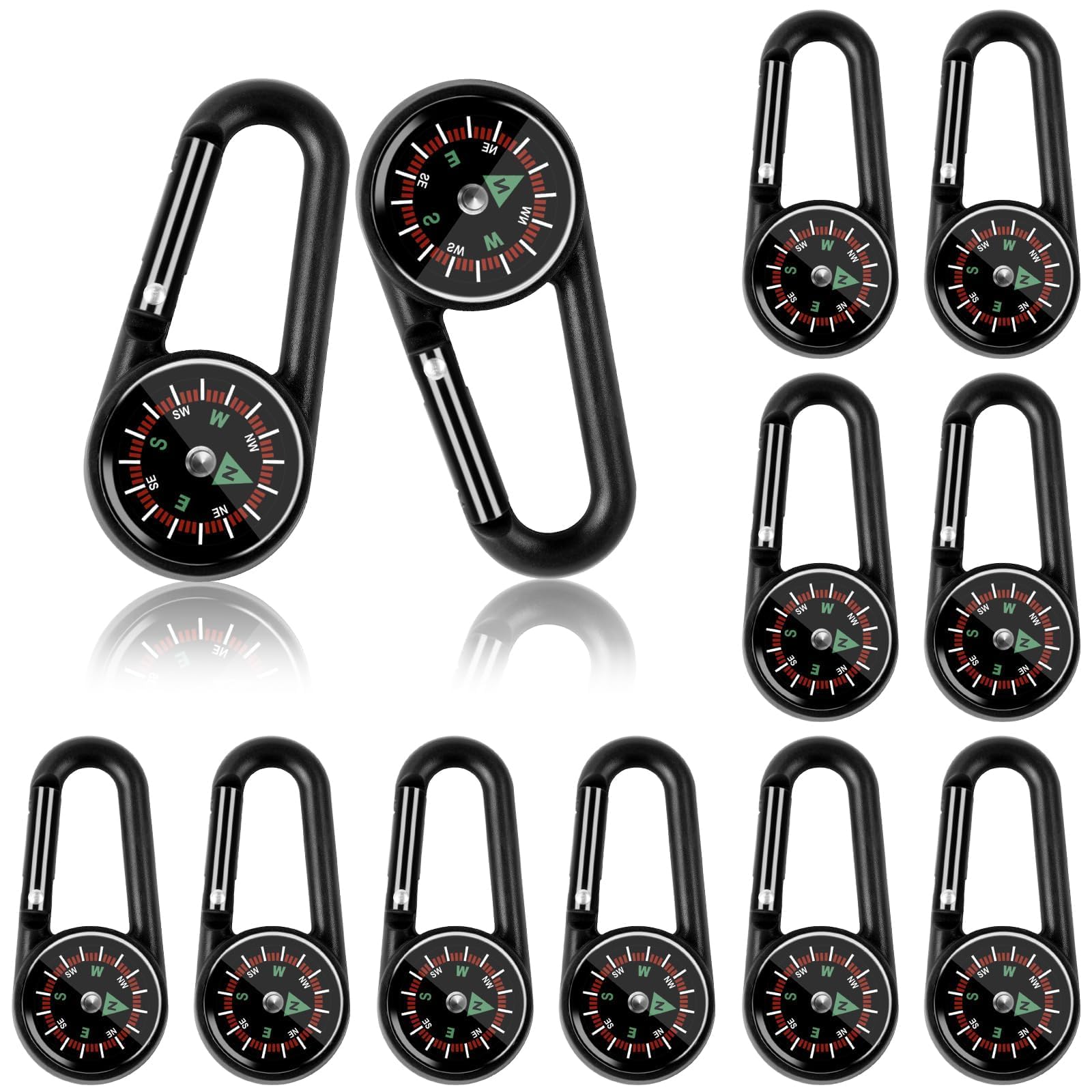 Photo 1 of 12 Pcs Mini Compass Keychain for Kids Bulk, Small Pocket Magnetic Compass Survival Hiking for Outdoor Survival Camping Party Backpacking Accessory (Black)