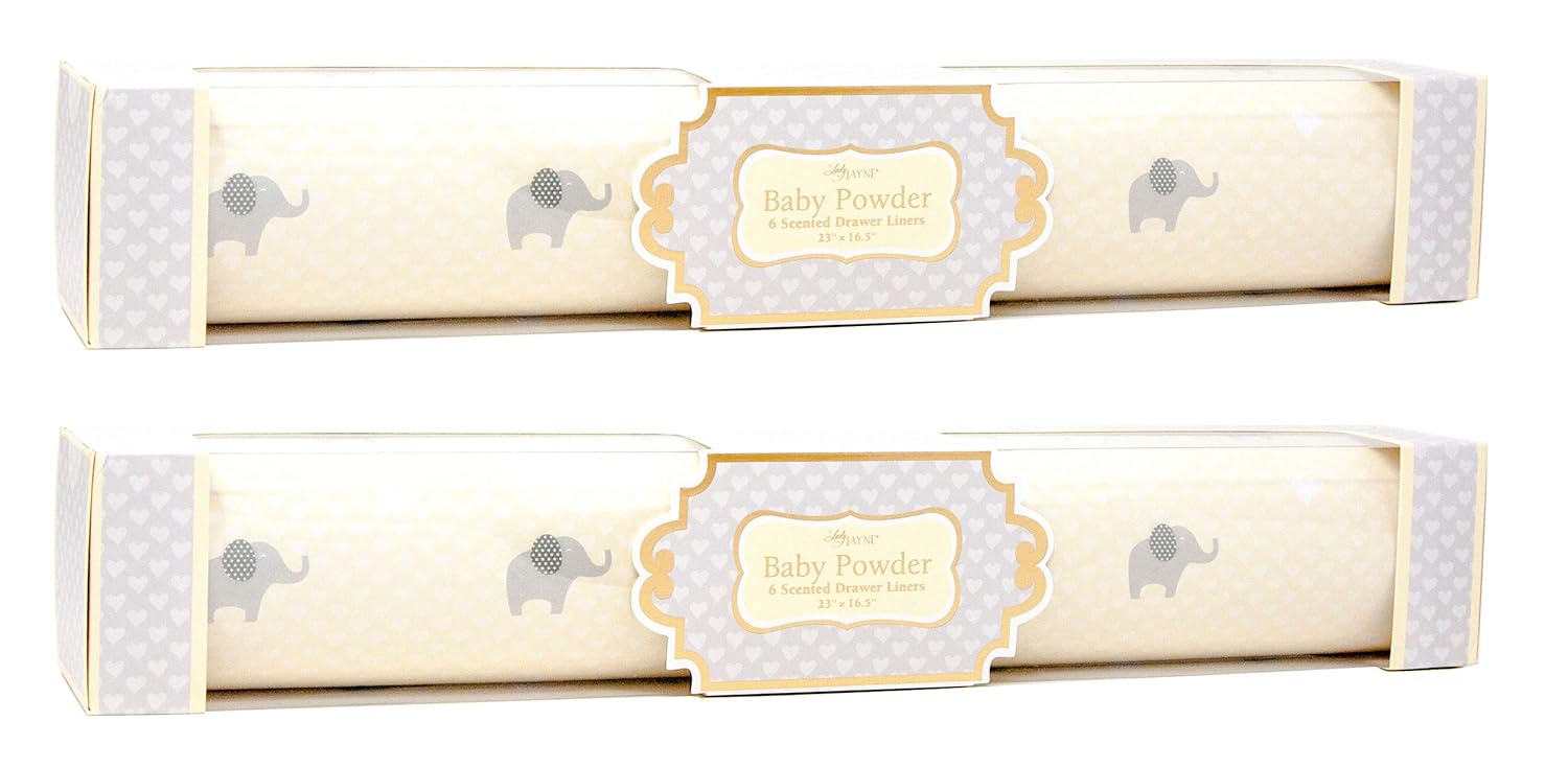 Lady Jayne Baby Powder Scented Drawer Liners - 6 Liners per Unit (Ella Baby, 2 Unit (12 Liners))