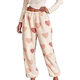 Verdusa Women's Buffalo Plaid Print Fuzzy Pajama Pants Loungewear Sleep Pants