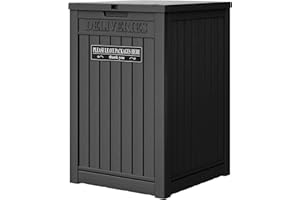 LHBGO 48 Gallon Package Delivery Box for Porch, Outdoor Storage with Lockable Secure, Large Double Wall Resin Outdoor Package Delivery and Waterproof