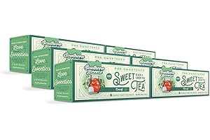 Southern Breeze Hot Brew Sweet Tea Decaf Iced Tea with Black Tea and Zero Carbs Zero Sugar, 22 Individually Wrapped Family Size Tea Bags, Pack of 6