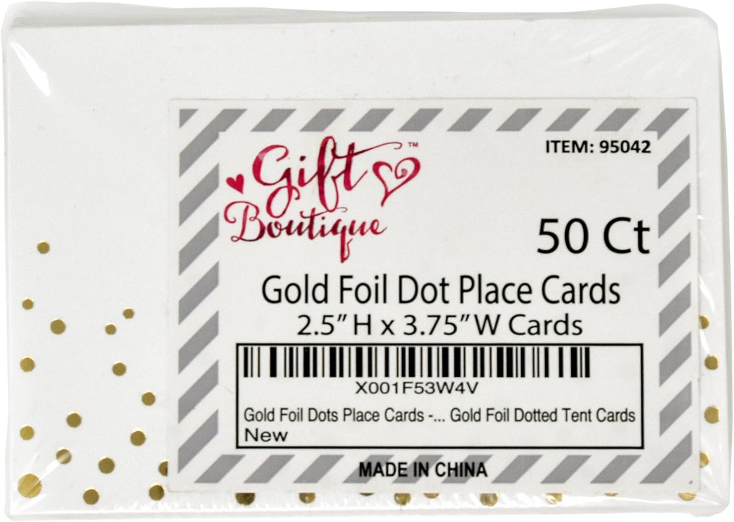 50 Gold Foil Dots Place Cards for Weddings Party Event Dinner Buffet Table Setting Name Placecards 2.5” x 3.75” Gold Foil Dotted Tent Cards: Office Products