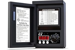 GOODSMANN Low Voltage Transformer 120W Outdoor Lighting Transformer for Landscape Lights with Photo Eye Sensor and Timer 120V AC to 12V AC 9920-9120-01