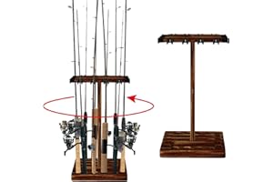 OH MY WOW Fishing Rod Holder 360° Rotating Portable Rack Organizer for Storage 16 Rod for Garage Boat, Truck, Ground