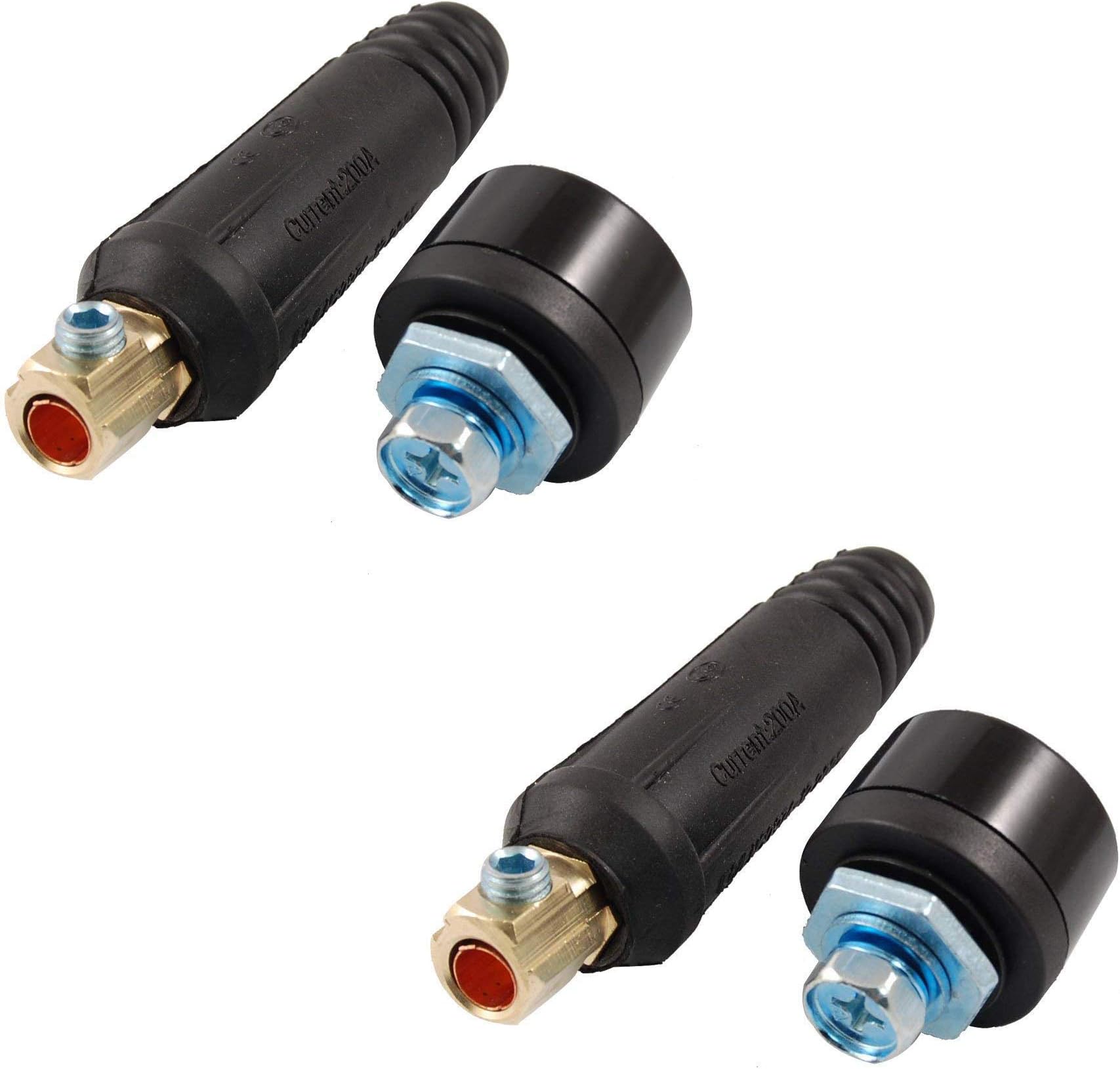 LDEXIN 2 Set DINSE-Style 3 in 1 Brass Welding Cable Panel Socket Set Welding Machine Cable Connector Adapter Quick Fitting