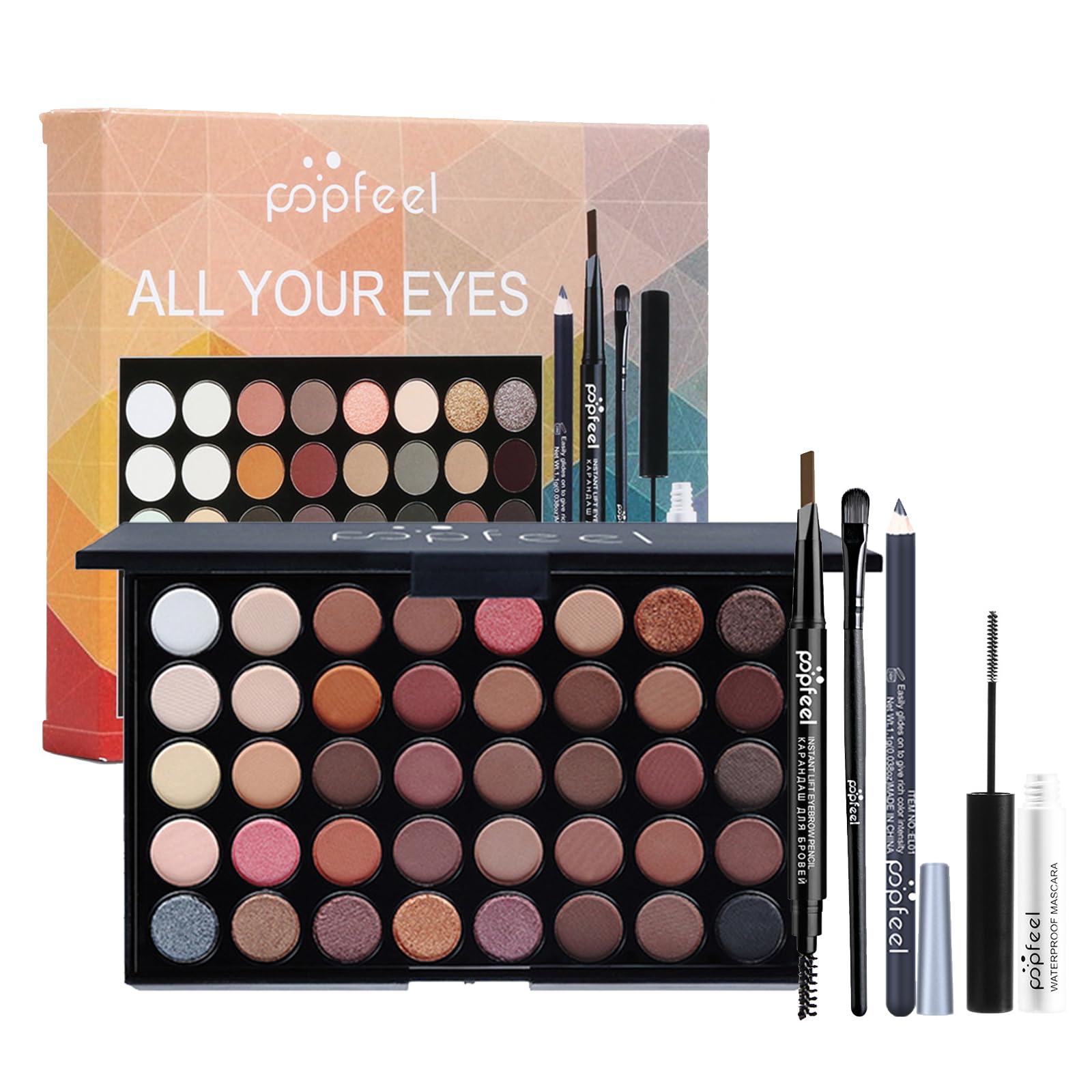 All in One Makeup Kit For Teenager Girls - 40 Colors Eyeshadow Palette - Full Makeup Kit for Women - Multipurpose Essential Starter Bundle with Makeup Brushes,Brow Pencil, Mascara