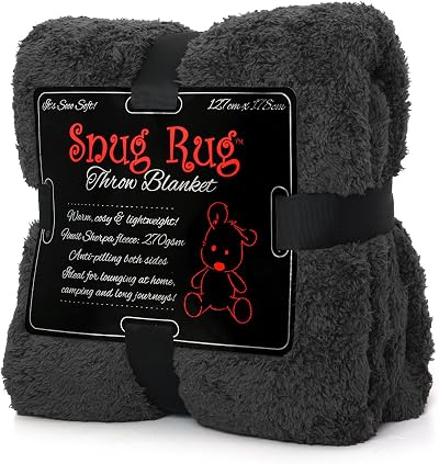 Snug Rug Special Edition Luxury Grey Sherpa Throw Blanket 127x178cm