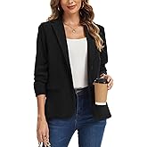 LADI TREND Women's Corduroy Jackets Business Casual Long Sleeve Notched Collar Blazers Work Office Outfits with Pockets *Black,Size 2XL*