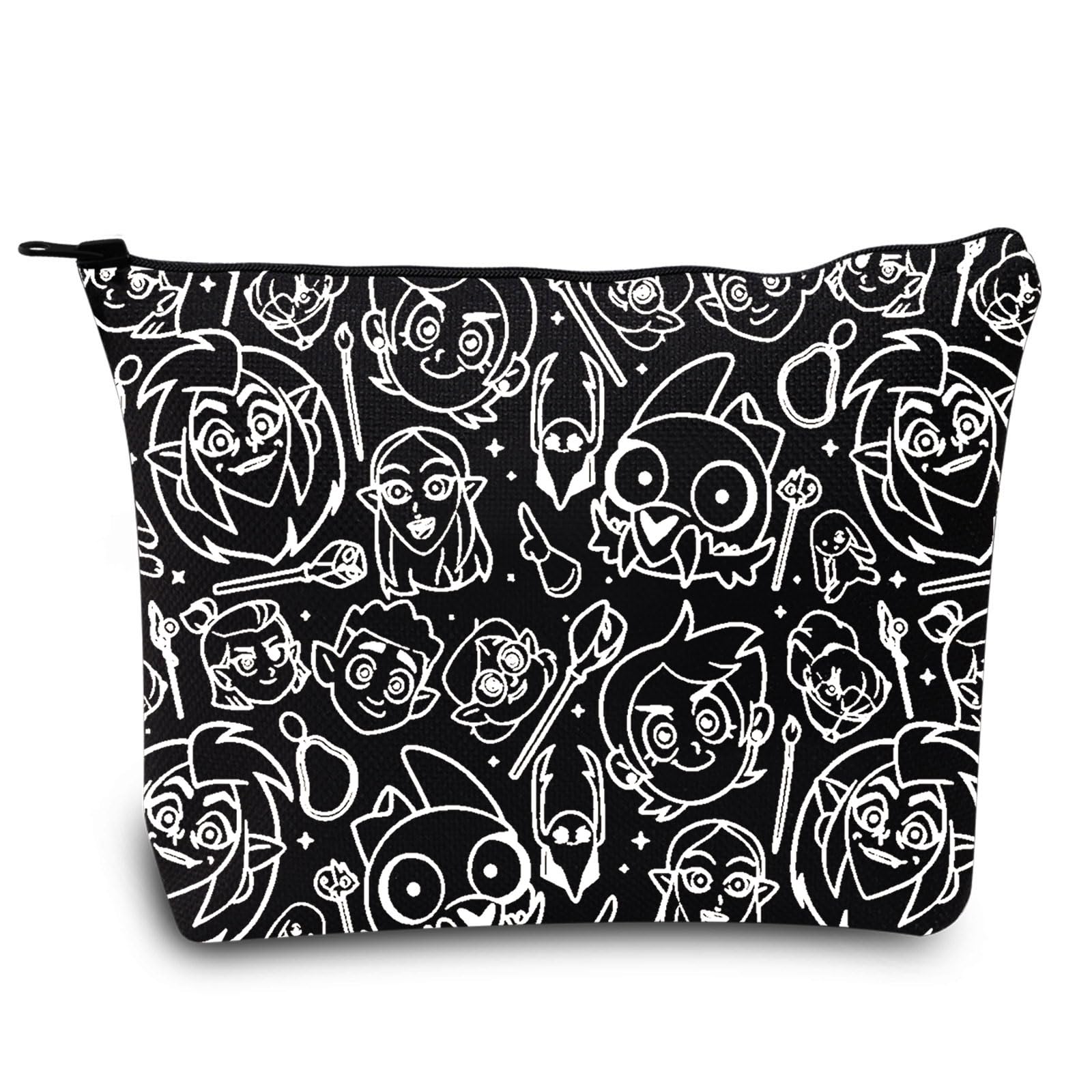 LEVLO Owlbert & Hooty Cosmetic Make Up Bag Luz & Eda & King Fans Gift Owl Movie Makeup Zipper Pouch Bag For Movie Fans, Luz Owl Makeup Bag, Cosmetic Bag