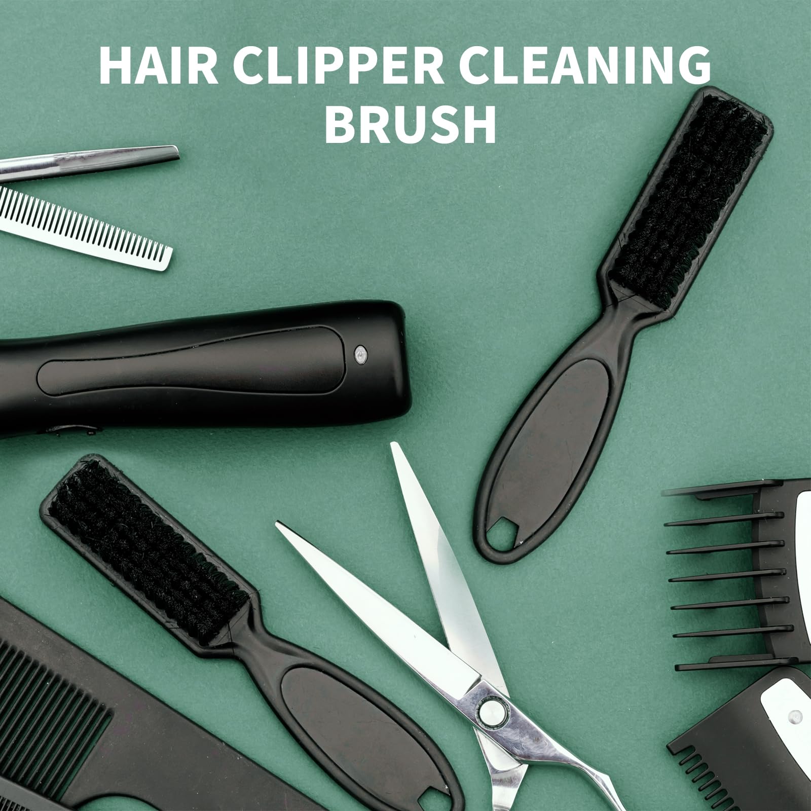 6 Pcs Barber Clipper Brush Blade Trimmer Cleaning Brush Set Duster Manicure Nylon Brush Hair Styling Tool (Black)