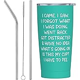 Funny Tumblers Senior Citizens 20 oz Tumbler with Lid and Straw I Came I Saw I Forgot What I Was Doing Tumbler Funny Sarcasm, Sarcastic gifts for Grandma Grandpa Mom Dad Aunt Birthday Gift Retirement