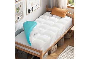 Bedluxury Dual Layer 3 Inch Memory Foam Mattress Topper Twin XL Size，2 Inch Gel Memory Foam and 1 Inch Cooling Pillow Top Mattress Pad Cover for Back Pain，Comfort Support & Pressure Relief