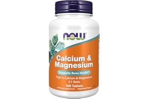 NOW Supplements, Calcium & Magnesium 2:1 Ratio, High Potency, Supports Bone Health*, 100 Tablets