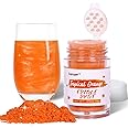 Orange Luster Dust Edible, Sujoygar Edible Glitter for Cocktails, 4g Shimmer Powder Drinks Glitter Edible Dust for Cake Decorating Chocolate Strawberrie Cupcake Baking Fondants Halloween Drinks