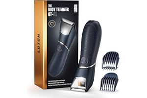 LGTGH Body Trimmer for Men: Pubic Hair Trimmer with Mirror & LED Light - IPX7 Waterproof Wet/Dry Use for Chest/Back/Groin -Ceramic Blades & Travel Lock - No Nicks/Cuts Ball Shaver