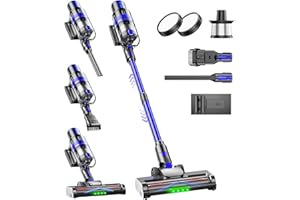 XenonLab Cordless Vacuum Cleaner, 45KPA Stick Vacuum Cleaners for Home, 6-in-1 Rechargeable Lightweight Vacuum, Up to 35Mins Runtime, with Powerful Suction for Carpets, Pet Hair, Hardwood Floors