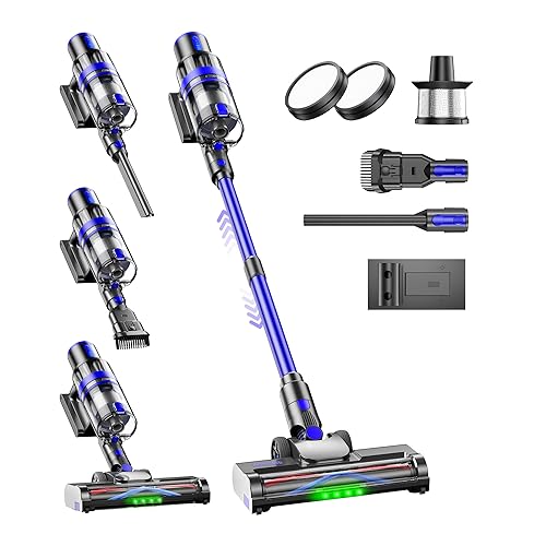 XenonLab Cordless Vacuum Cleaner, 45KPA Stick Vacuum Cleaners for Home, 6-in-1 Rechargeable Lightweight Vacuum, Up to 35Mins Runtime, with Powerful Suction for Carpets, Pet Hair, Hardwood Floors