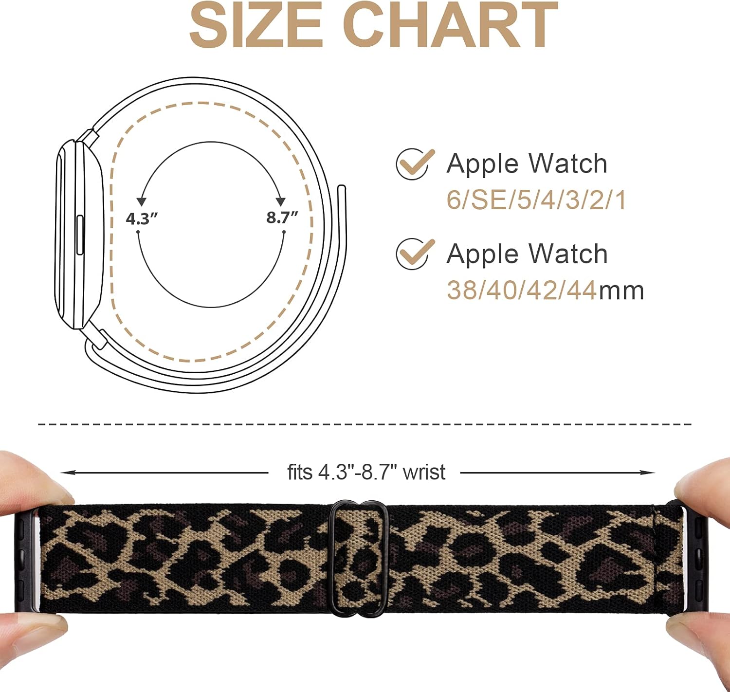Stretchy Nylon Solo Loop Bands Compatible with Apple Watch 38mm 40mm 42mm 44mm, Adjustable Braided Sport Elastic Straps Women Men Wristbands for iWatch Series 6/5/4/3/2/1 SE, 2 Packs: Clothing