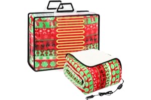 Riakrum 12V Heated Blanket for Car with 2 Heating Levels Winter Electric Blanket Warm Throw Gift, Plugs into Car Truck SUV RV and Camping, 58 x 43 Inch(Christmas)