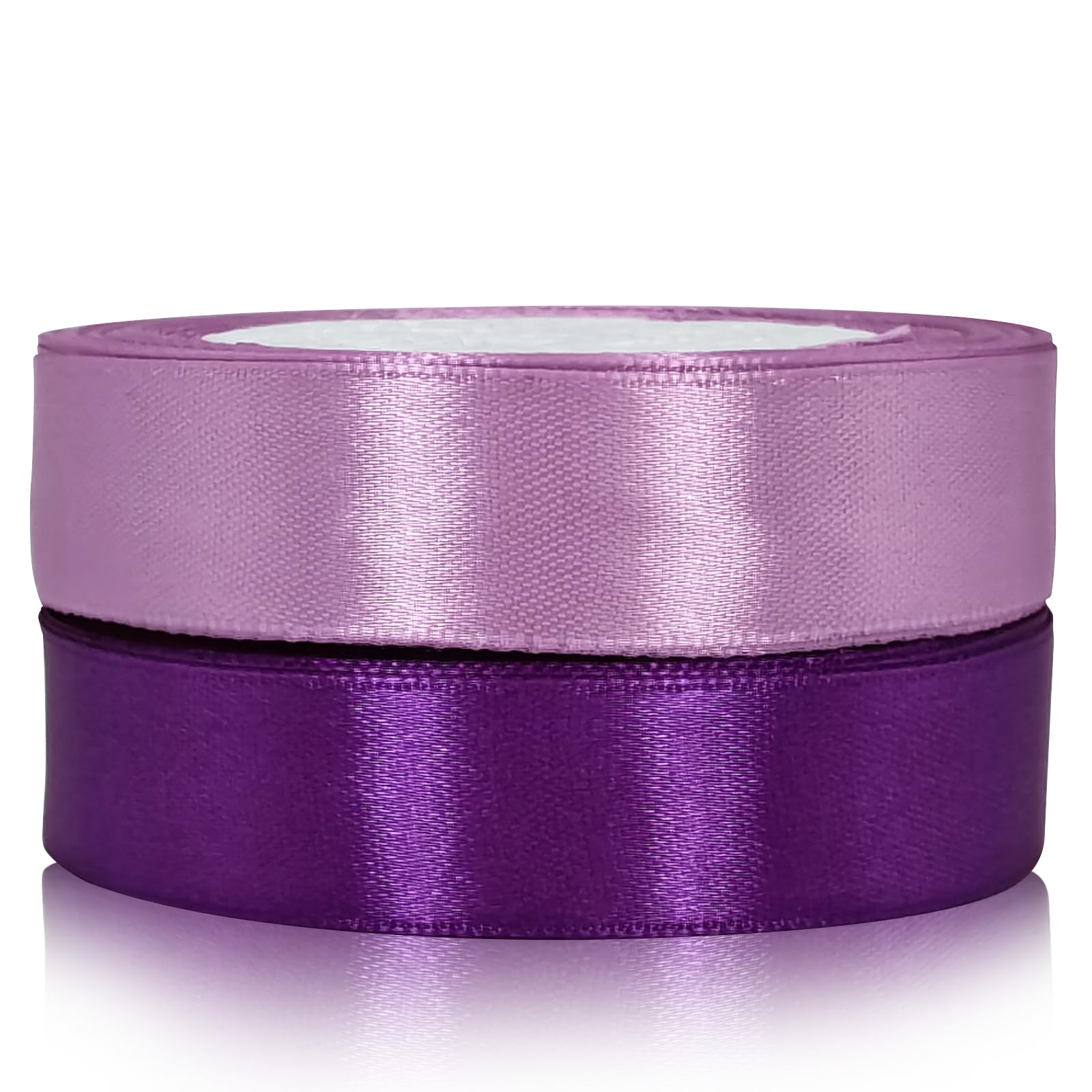 Purple Satin Ribbons for Crafting - 10mm x 22M, 2 Rolls - Gift Wrapping, Wedding, Hair, Balloon & Cake Decoration