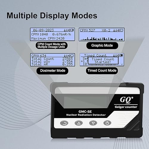GQ GMC-SE Geiger Counter Radiation Detector - Portable Beta Gamma X-ray Monitor, Digital Dosimeter With Data Logging
