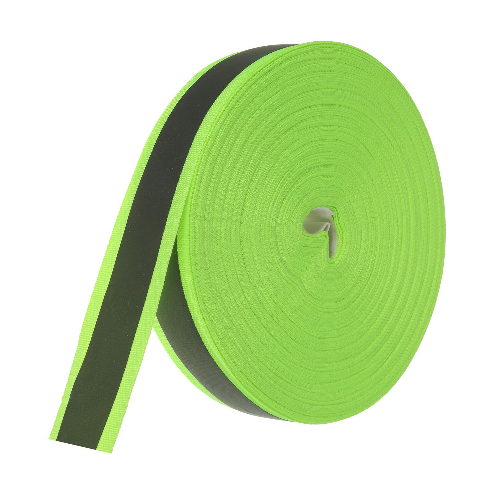 PATIKIL Reflective Tape Strip, 30mm x 55yards High Visibility Reflective Tape Sew-on DIY Warning Safety Fabric Webbing for Clothing Raincoats, Fluorescent Green