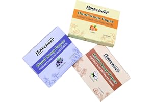 flowcheer Paper Soap Sheets (360 Pcs) - Lemon, Coconut, Blueberry Scents, Portable Portable Travel Soap Sheets, Eco Dissolvable for Camping, Travel, Hiking, Outdoor & On-the-Go Hand Washing