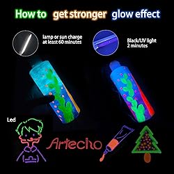 Artecho Glow in the Dark Paint, Neon Orange Paint