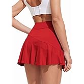 Ekouaer Womens Tennis Skirt Pleated Athletic Skort with Pocket Anti-Slip Strip High Waisted Ruffle Golf Skirts Workout Casual