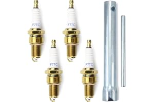 GREPSPUD 4pcs F7TC Spark Plugs GX120 GX160 GX200 GX240 GX270 GX340 GX390 Sparkplugs with Wrench for 4-Stroke Engine Generator Lawnmower Chainsaw Tractor Water Pump Rototiller Go Kart Mini Bike