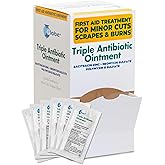 Globe Triple Antibiotic Ointment 0.9g Packets, First Aid 144-Count | Triple Antibiotic Formula, Minor Cuts and Scrapes Care, Individual Packets, Travel Size Supply, First Aid Kit Storage