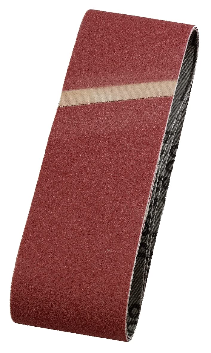 kwb Abrasive Belts 60X400 Mm Made Of High-Grade Corundum With Grit Size 100, Special Gluing and Flexible Cotton Fabric for Coarse Sanding Of Wood and Metal