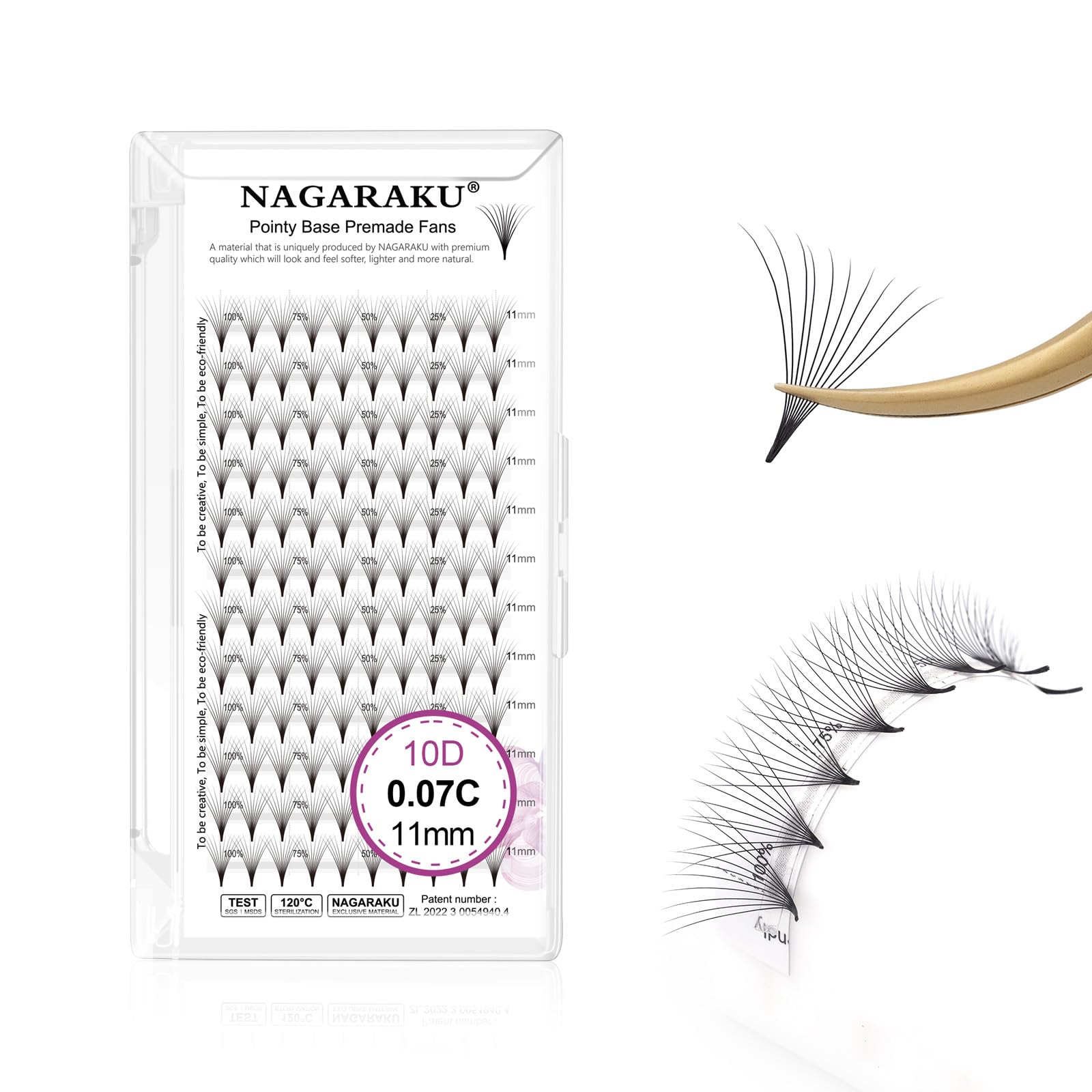 NAGARAKU Premade Fans Eyelash Extensions Premade