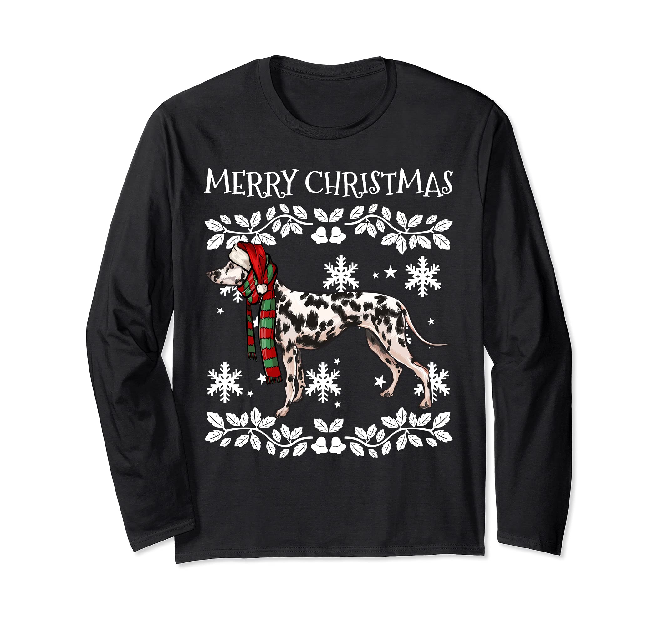 Merry Christmas Ornament Dalmatian Xmas Santa Long Sleeve T-Shirt