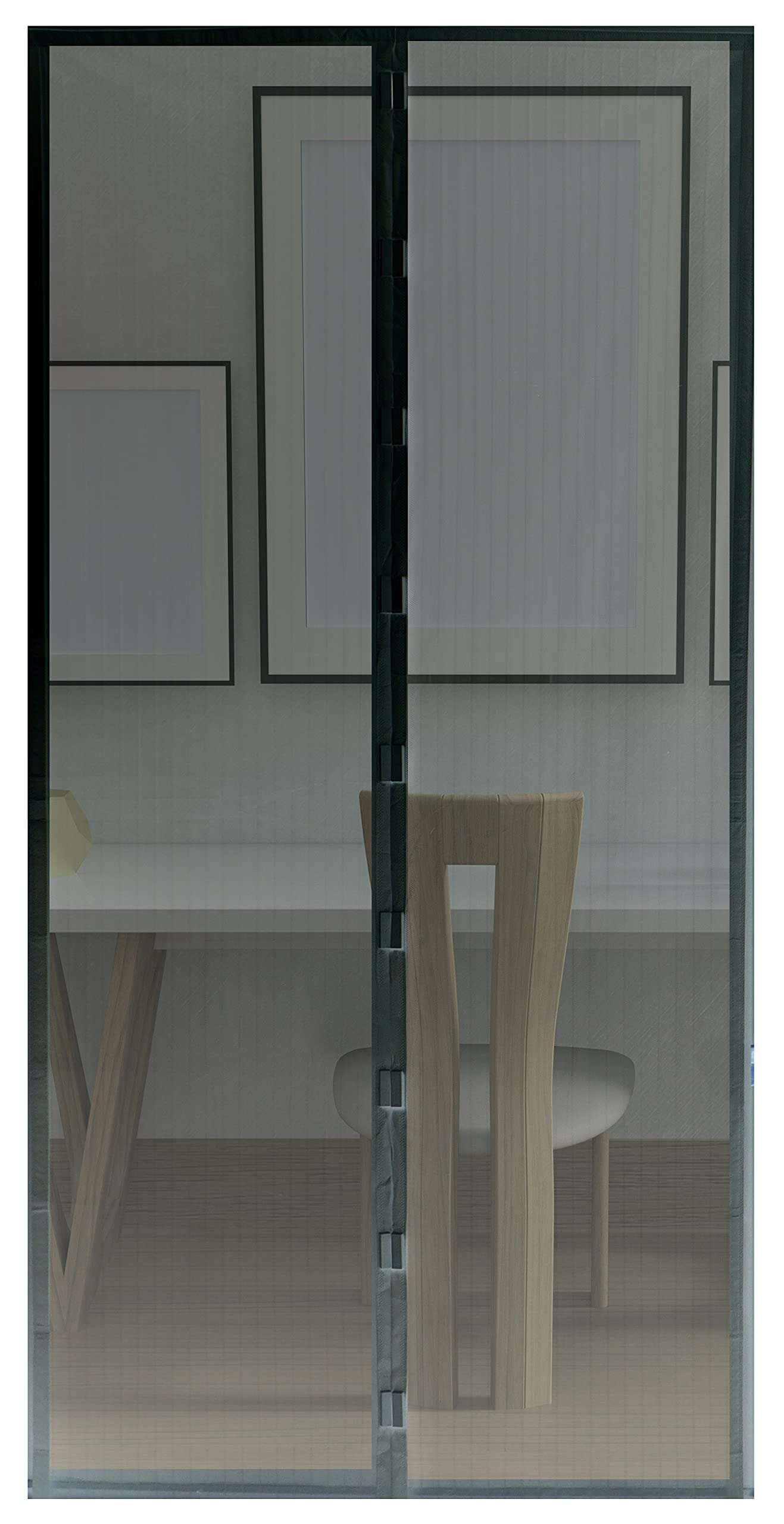 DIVCHI Magnetic Fly Screen Door Curtain – Automatic Closing Door Fly Screen Mesh Net for Insects, Mosquitoes & Bugs – Magnetic Door Curtain for Homes, Pets & Fresh Air (100x210cm) Black